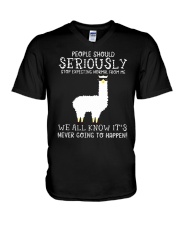 Llama People Should Seriously V-Neck T-Shirt thumbnail