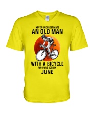 06 cycling never old man V-Neck T-Shirt tile