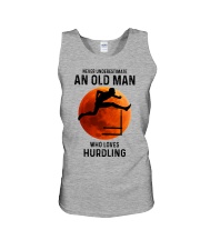 Hurdling old man Unisex Tank tile