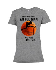 Hurdling old man Premium Fit Ladies Tee tile