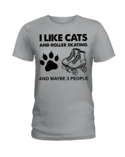 likecats-roller skating Ladies T-Shirt tile