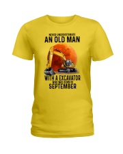 09 excavator old man color-0 Ladies T-Shirt tile