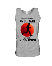 half marathon old man never Unisex Tank tile