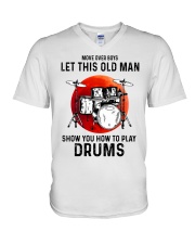 Drums Let This Old Man V-Neck T-Shirt tile