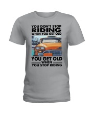 taxi driver riding Ladies T-Shirt tile