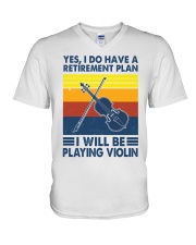 Violin Retirement Plan V-Neck T-Shirt tile