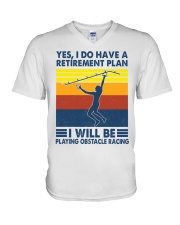 Obstacle racing Retirement Plan V-Neck T-Shirt tile