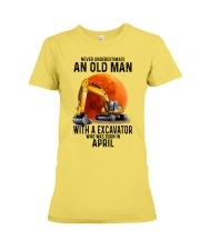04 excavator old man color Premium Fit Ladies Tee tile