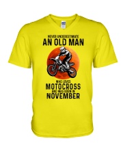 11 motocross olm yl V-Neck T-Shirt tile