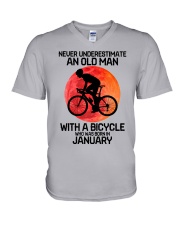 cycling never 01 V-Neck T-Shirt tile