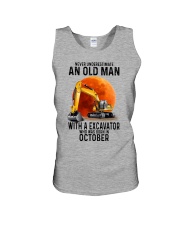 10 excavator old man color Unisex Tank tile