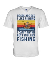 Fishing rhyme V-Neck T-Shirt tile