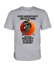 hockey old man 08 V-Neck T-Shirt tile