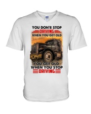 Trucker Driving V-Neck T-Shirt tile