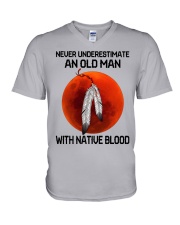 native blood old man V-Neck T-Shirt tile