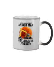 02 excavator old man color Color Changing Mug tile