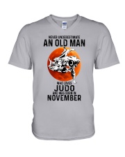 11 judo olm never V-Neck T-Shirt tile