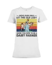 Dairy Farmer Old lady Premium Fit Ladies Tee tile