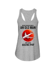 boeing 747 old man Ladies Flowy Tank tile