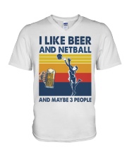 Netball I Like Beer V-Neck T-Shirt tile