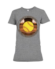 SCHOOL IS soft ball field Premium Fit Ladies Tee tile