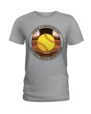 SCHOOL IS soft ball field Ladies T-Shirt tile