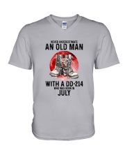 7 DD-214 old man V-Neck T-Shirt tile