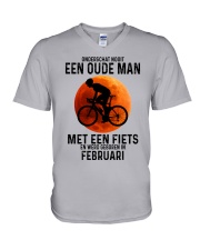 2 cycling old man never dutch V-Neck T-Shirt tile