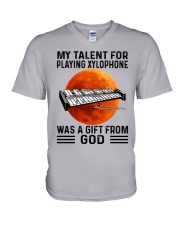 xylophone talent old man V-Neck T-Shirt tile