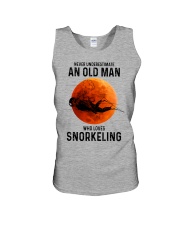 snorkeling old man Unisex Tank tile