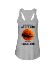 snorkeling old man Ladies Flowy Tank tile