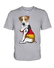 jack russel terrier germany V-Neck T-Shirt tile