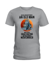 drag racing old man never 11 Ladies T-Shirt tile