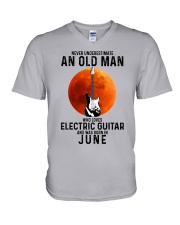 6 Electric guitar old man V-Neck T-Shirt tile