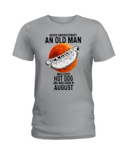 08 hot dog old man Ladies T-Shirt tile
