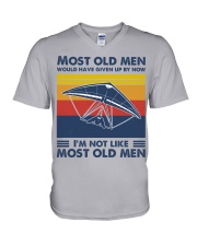 most old men Hang gliding V-Neck T-Shirt tile