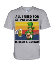 all i need guitar st patrick V-Neck T-Shirt tile