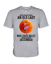 12 ballet color old lady V-Neck T-Shirt tile