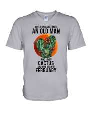 02 cactus never old man V-Neck T-Shirt tile