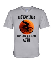 04 cycling old man tbn V-Neck T-Shirt tile