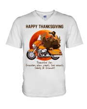 Biker Thanksgiving V-Neck T-Shirt tile