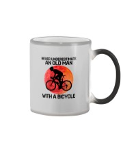 08 hat cycling old man Color Changing Mug tile