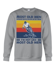 most old men mountain biking Crewneck Sweatshirt tile