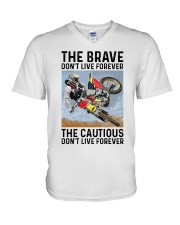 Motocross The Brave V-Neck T-Shirt tile