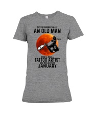 01 tatoo artist never old man Premium Fit Ladies Tee tile