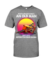 black old motorcycle drag racing Premium Fit Mens Tee tile