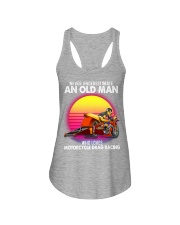 black old motorcycle drag racing Ladies Flowy Tank tile