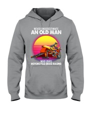 black old motorcycle drag racing Hooded Sweatshirt tile