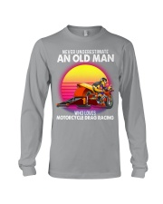black old motorcycle drag racing Long Sleeve Tee tile