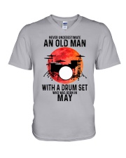 drum set never 05 V-Neck T-Shirt tile